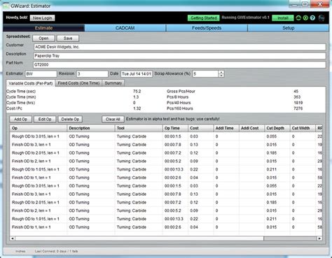 cnc machining fabrication estimating software|micro estimating company.